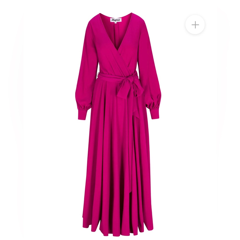 Meghan LA Lilypad Cranberry Maxi Dress — XXL